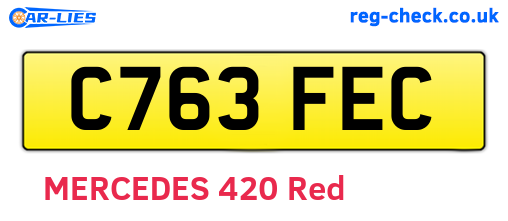 C763FEC are the vehicle registration plates.