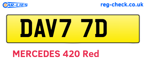DAV77D are the vehicle registration plates.