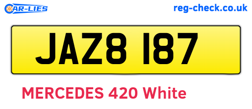 JAZ8187 are the vehicle registration plates.