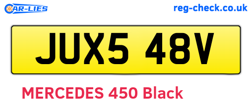 JUX548V are the vehicle registration plates.