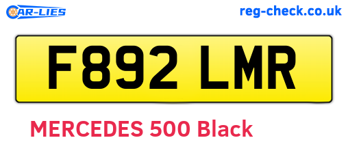F892LMR are the vehicle registration plates.