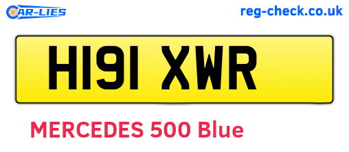 H191XWR are the vehicle registration plates.
