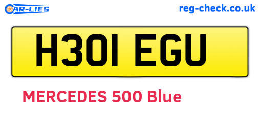 H301EGU are the vehicle registration plates.