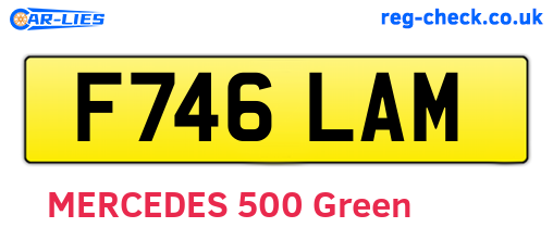 F746LAM are the vehicle registration plates.