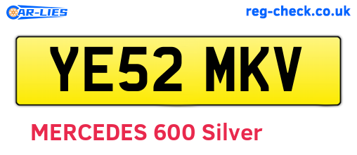 YE52MKV are the vehicle registration plates.