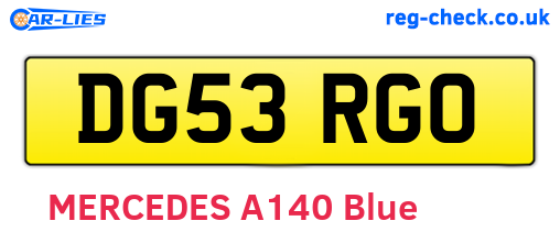 DG53RGO are the vehicle registration plates.