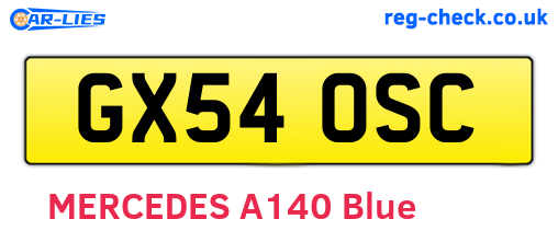 GX54OSC are the vehicle registration plates.