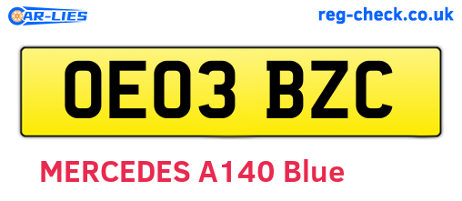 OE03BZC are the vehicle registration plates.