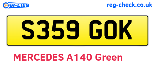 S359GOK are the vehicle registration plates.