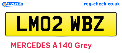 LM02WBZ are the vehicle registration plates.
