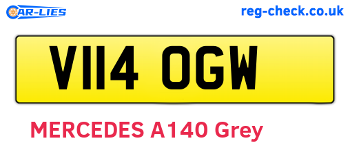 V114OGW are the vehicle registration plates.