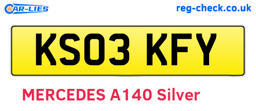 KS03KFY are the vehicle registration plates.