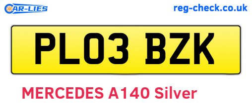 PL03BZK are the vehicle registration plates.