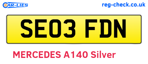SE03FDN are the vehicle registration plates.