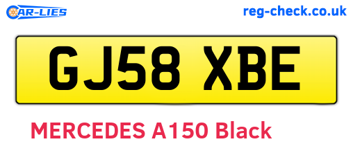 GJ58XBE are the vehicle registration plates.