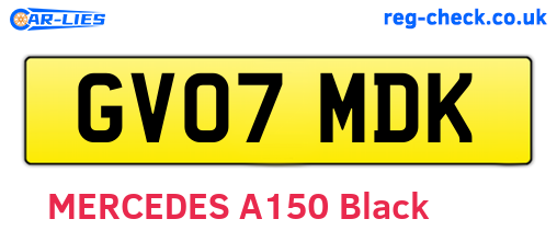 GV07MDK are the vehicle registration plates.