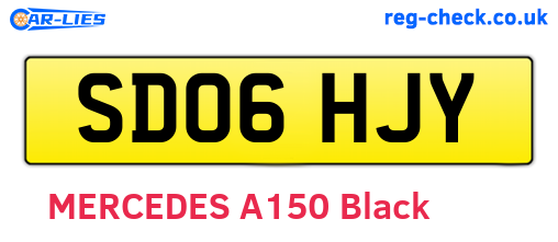 SD06HJY are the vehicle registration plates.