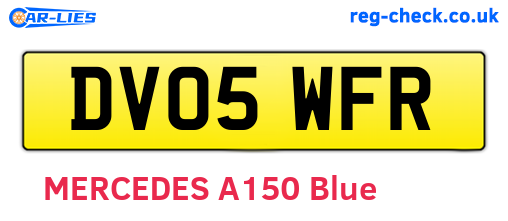 DV05WFR are the vehicle registration plates.