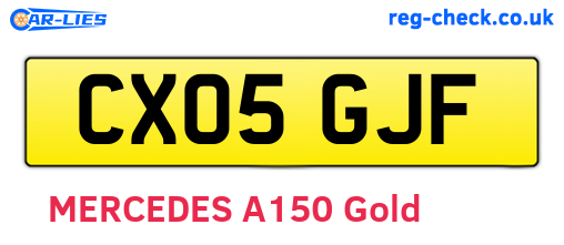 CX05GJF are the vehicle registration plates.
