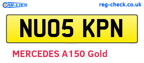 NU05KPN are the vehicle registration plates.