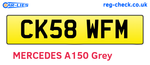CK58WFM are the vehicle registration plates.