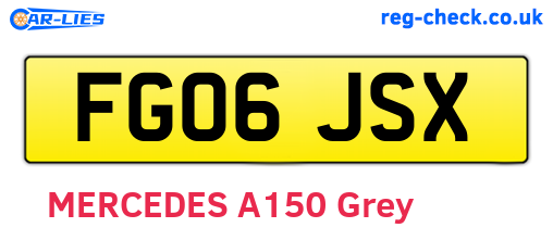 FG06JSX are the vehicle registration plates.