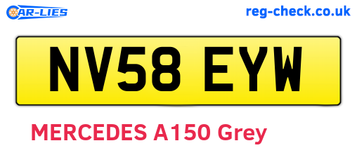 NV58EYW are the vehicle registration plates.