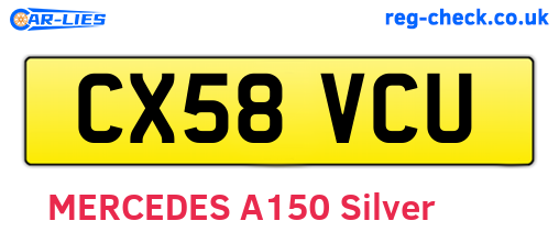 CX58VCU are the vehicle registration plates.