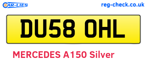 DU58OHL are the vehicle registration plates.