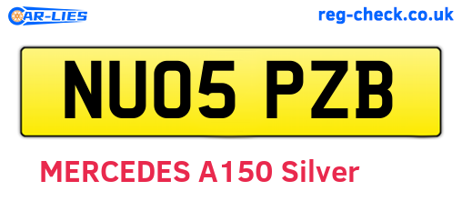 NU05PZB are the vehicle registration plates.