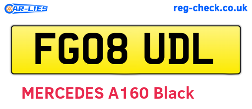 FG08UDL are the vehicle registration plates.