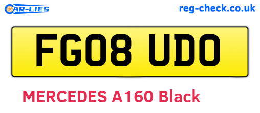 FG08UDO are the vehicle registration plates.