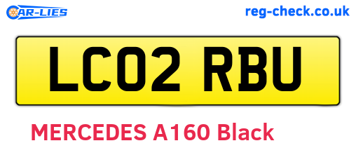LC02RBU are the vehicle registration plates.