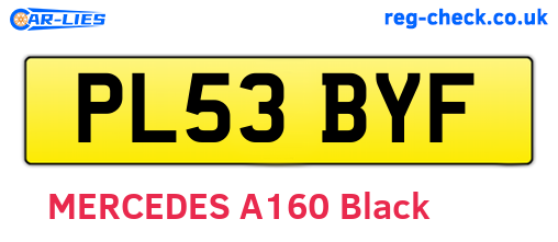 PL53BYF are the vehicle registration plates.