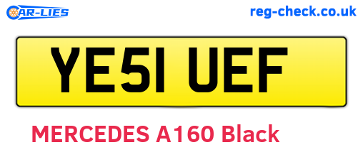 YE51UEF are the vehicle registration plates.
