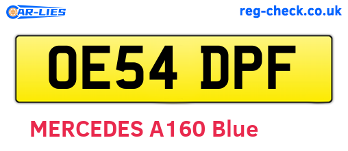 OE54DPF are the vehicle registration plates.