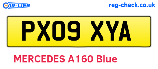 PX09XYA are the vehicle registration plates.