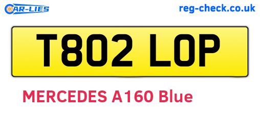T802LOP are the vehicle registration plates.