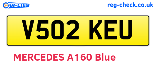 V502KEU are the vehicle registration plates.