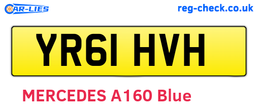 YR61HVH are the vehicle registration plates.