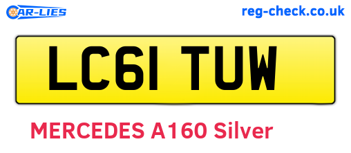 LC61TUW are the vehicle registration plates.