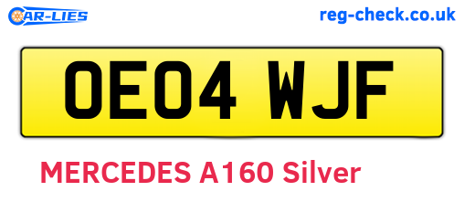 OE04WJF are the vehicle registration plates.