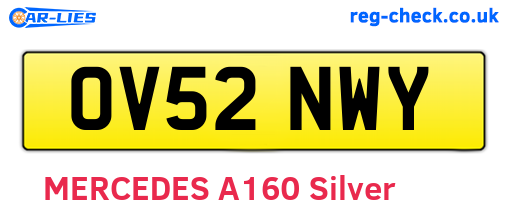 OV52NWY are the vehicle registration plates.