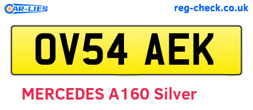 OV54AEK are the vehicle registration plates.
