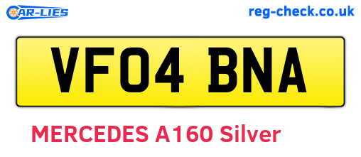VF04BNA are the vehicle registration plates.