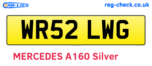 WR52LWG are the vehicle registration plates.