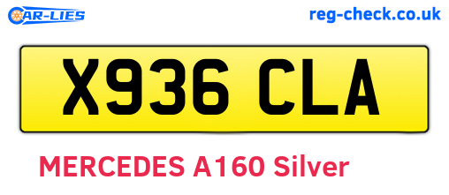 X936CLA are the vehicle registration plates.