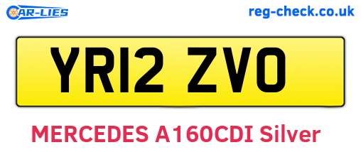 YR12ZVO are the vehicle registration plates.