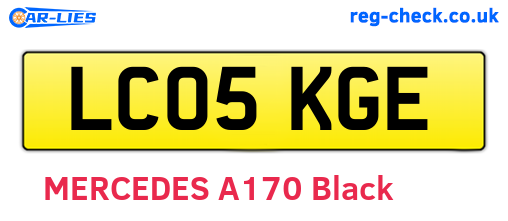 LC05KGE are the vehicle registration plates.