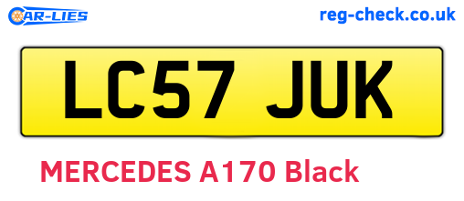 LC57JUK are the vehicle registration plates.